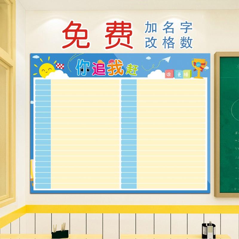 你追我赶学生评比栏小组积分表教室装饰表扬墙贴纸班级比拼光荣榜