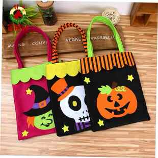 non Pumpkin decorations tote candy bag woven Halloween