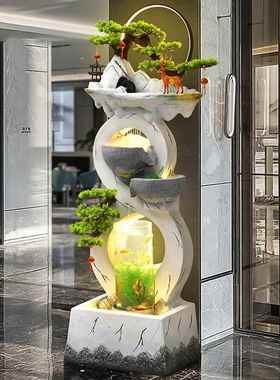 客厅流水喷泉造景室内招财鱼缸循环水景观办公室落地乔迁装饰摆件