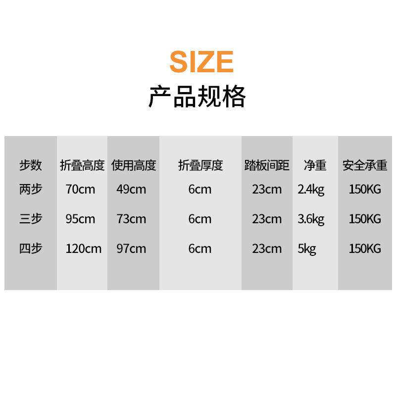 百佳宜超薄家用多功能小梯子室内折叠加厚铝合金置物花架马凳梯凳