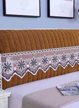 加厚大床头弧形罩木床靠背软包全包通简单01方2用024新款防尘云