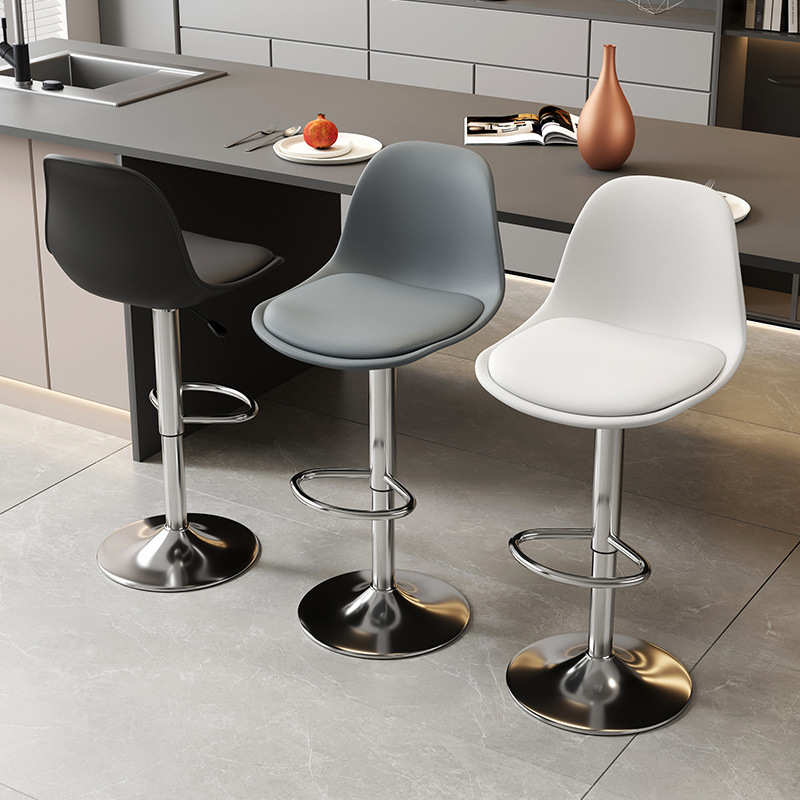 吧台椅子家用现代简约轻奢高脚凳可升降旋转化妆美甲带靠背酒吧椅