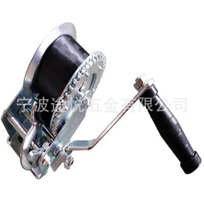 厂家供应1200LBS手动绞盘带10米黑色织带1200LBS手摇绞车