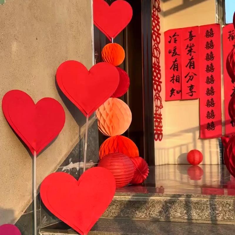 路引结婚楼梯扶手阶装饰婚房拉布置套装男婚CWB礼花婚庆方台女方