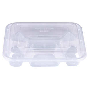 快餐盒多格盒餐盒长方形打包分格外卖四格均分饭盒五格三格一次性
