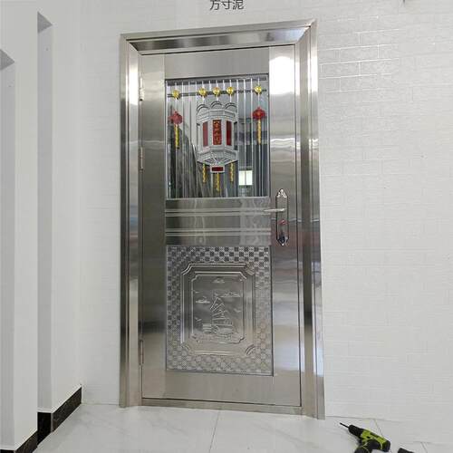 304不锈钢门厂家单门进户入户门加厚自建房别墅双开门防盗门