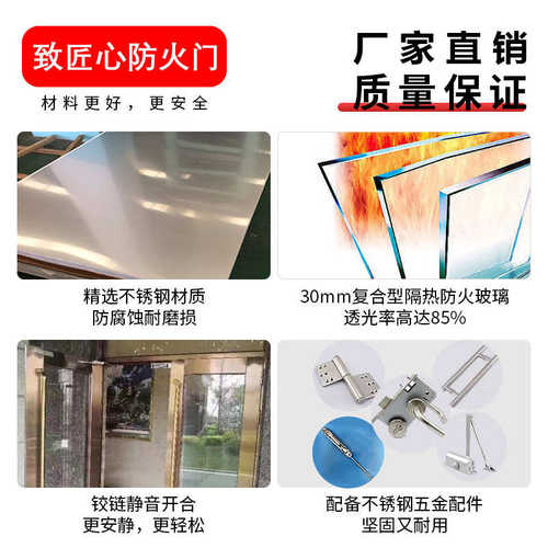 玻璃防火门厂家直销钢制消防门甲级乙级不锈钢消防安全门通道门