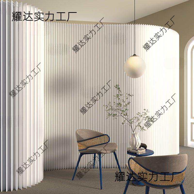 一墙纸隔白色纸墙屏风办公室分隔板可折叠屏风挡板直播间背景道具