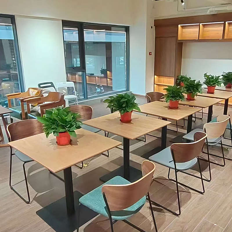 实木小方桌休闲商用休息区接待洽谈桌椅组合书吧奶茶店咖啡厅桌椅