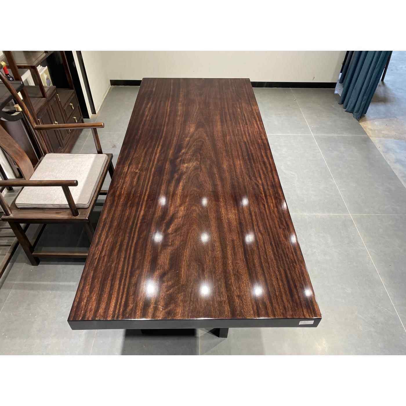 尺寸：210*89*7 乌金木实木大板原木茶桌餐桌老板桌会议桌