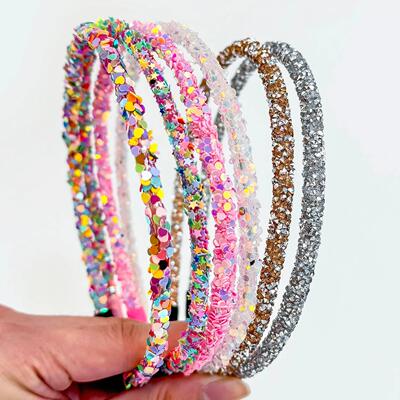 2/6PCS Cute Glitter Star Headbands Sparkly Hairbands Girls C