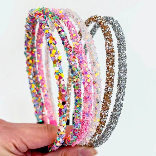 2/6PCS Cute Glitter Star Headbands Sparkly Hairbands Girls C