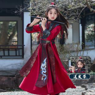 儿童花木兰服装女童古装汉服中国风霸气女孩女侠剑客演出cos武侠
