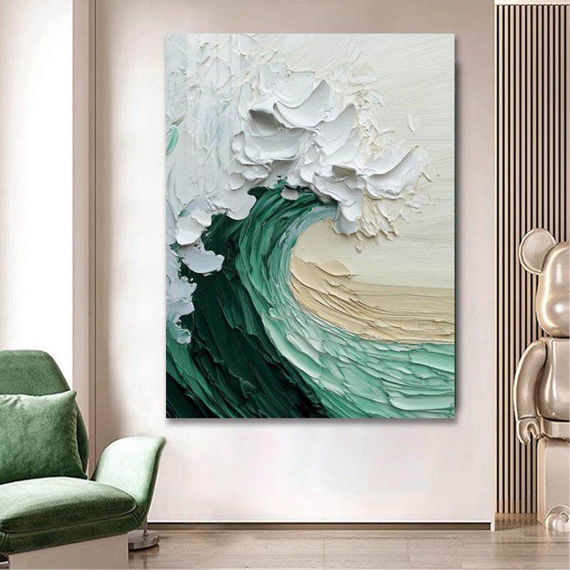 纯手绘油画客厅玄关过道立体肌理油画