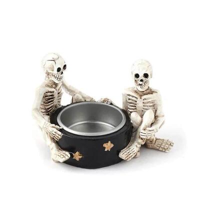 1pcs Halloween Skull Candle Holder Gothic Witch Skeleton