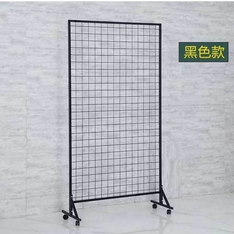 网格铁艺展示架幼儿园饰品画展置物架收纳移动折叠铁丝网落地架子