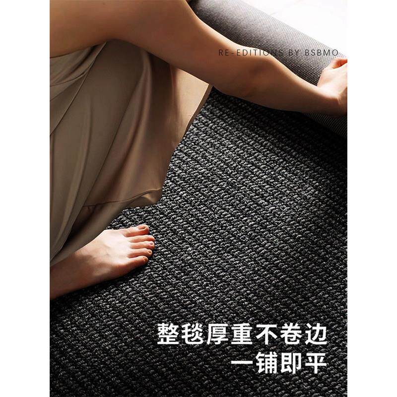 客厅地毯卧室丙纶凤梨圈防水黑灰色免打理矽藻丝现代耐脏高级轻奢