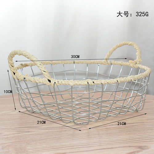 ins铁丝编织收纳收纳零食挂篮