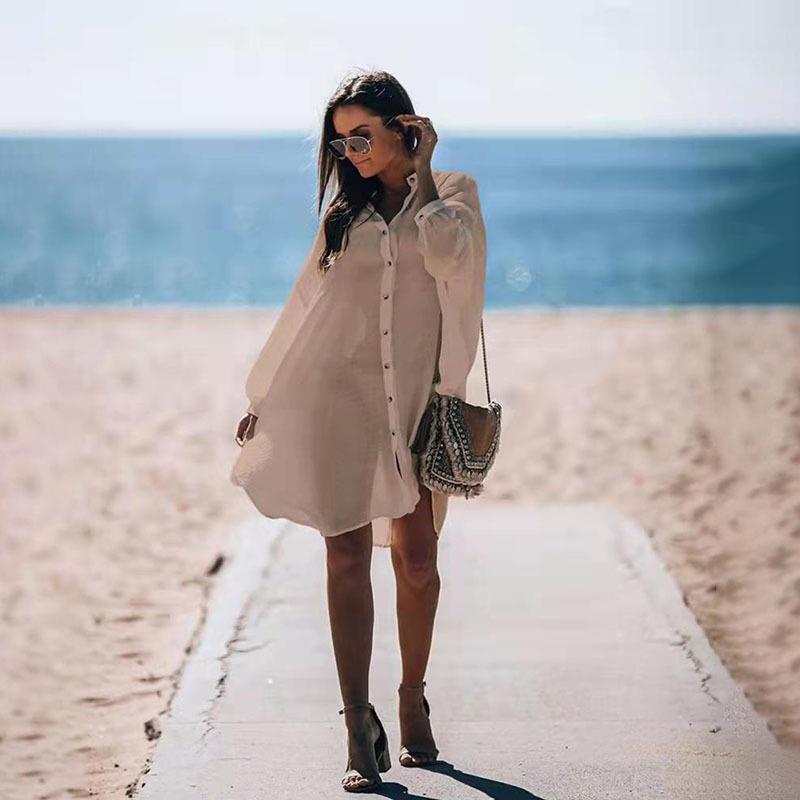shirt outer swimsuit dress holiday seaside shirt sunscreen