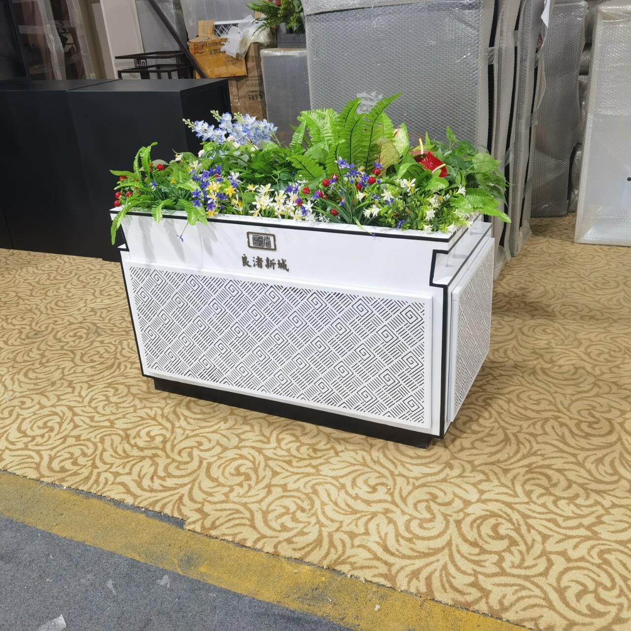 户外花架置物架铁艺卡座饭店矮隔断酒吧过道绿植装饰围栏花槽
