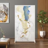 屏风玄关装 简约现代隔断入户布艺遮挡客厅木质 饰移动座屏新中式