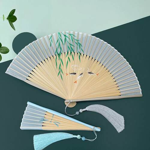 扇子折扇中国风夏天随身可携式折叠小扇子古风汉服旗袍古典舞蹈扇