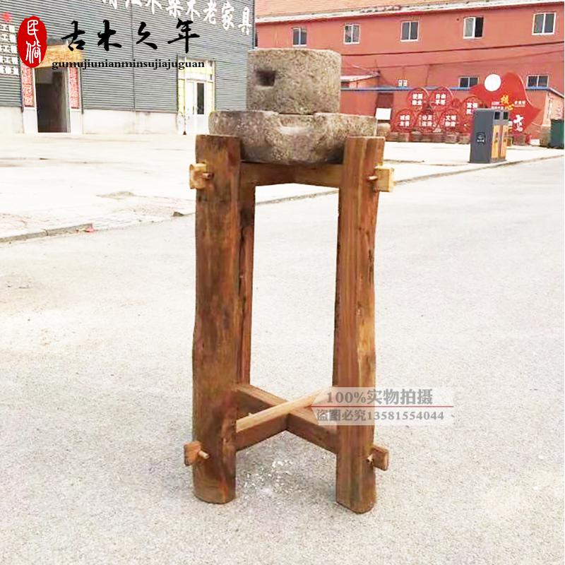 青石石磨民俗老物件怀旧收藏石雕流水茶台农家院会所装饰道具摆件