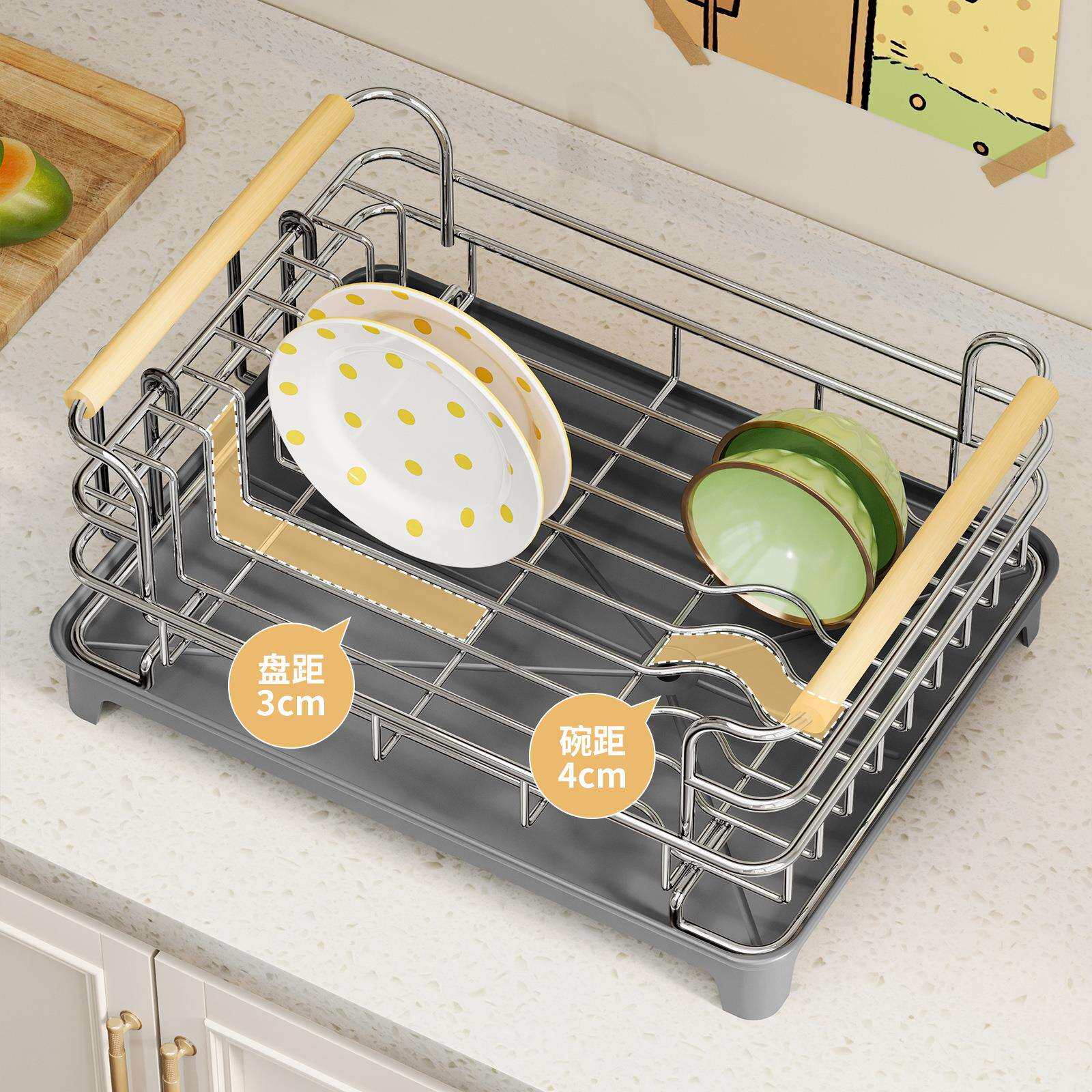 厨房碗碟架放碗筷子沥水架家用水槽台面装碗筷碗柜餐具加厚置物架
