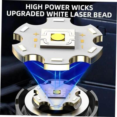 High Power XHP100 Led Flashlight Rechargeable Retractable Fl