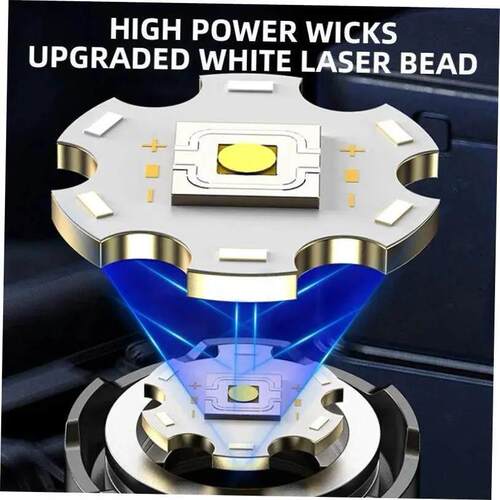 High Power XHP100 Led Flashlight Rechargeable Retractable Fl