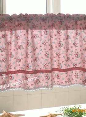 M01日韩风格门帘 洗手台橱柜帘 短窗帘 蓝色50*135CM