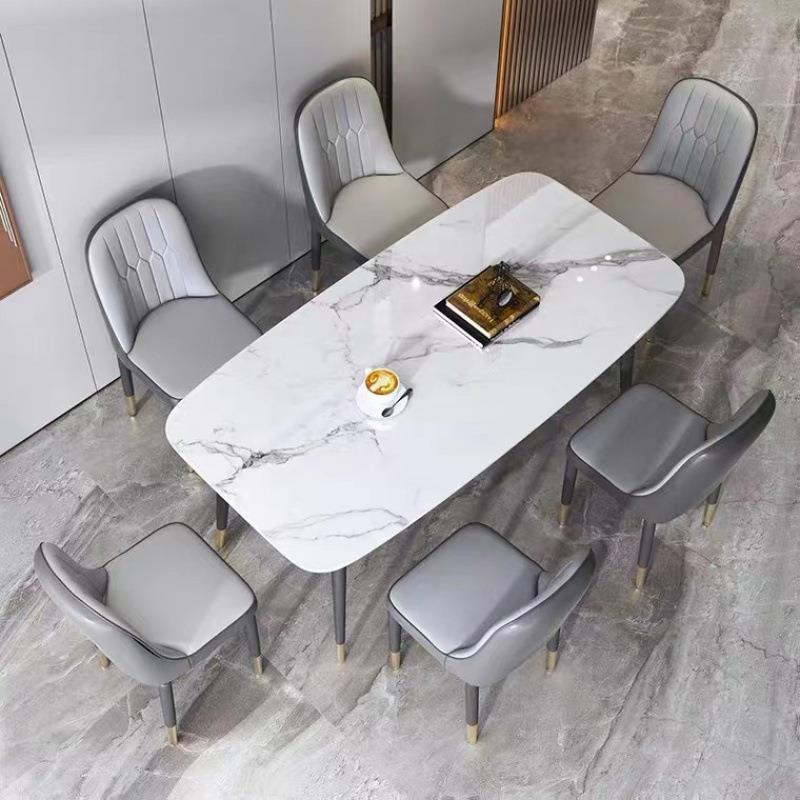 意轻奢屋岩板式餐桌椅组合简约小型长方形见详情出户租餐桌吃饭桌