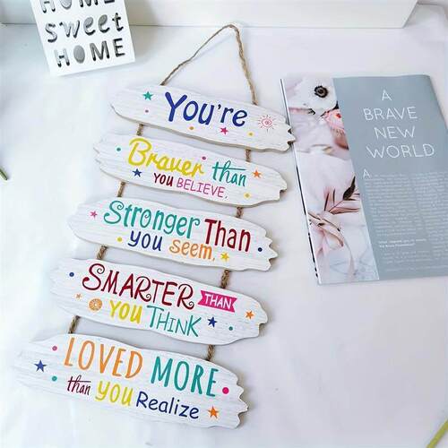 Wood Inspirational Hanging Festive Decor Home Gifts Wall Art