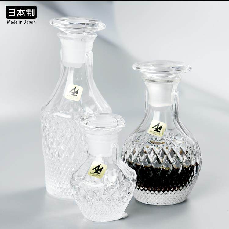日本进口aderia石塚硝子迷你小号日式家用玻璃调料瓶醋瓶酱油瓶子
