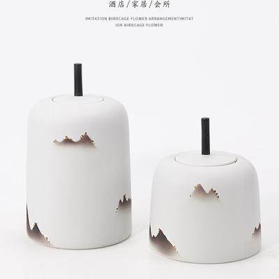 现代新中式陶瓷摆件玄关柜茶室博古架储物罐售楼处样板房软装饰品