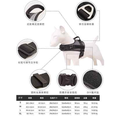 2源26跨境头工狗厂防爆冲K9宠物胸BLT-H128背带中大型犬狗牵引0绳