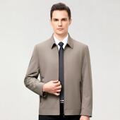 翻领外套 C夹克男中老年商务休上闲衣秋公务季 年春秋春款 桑蚕丝11