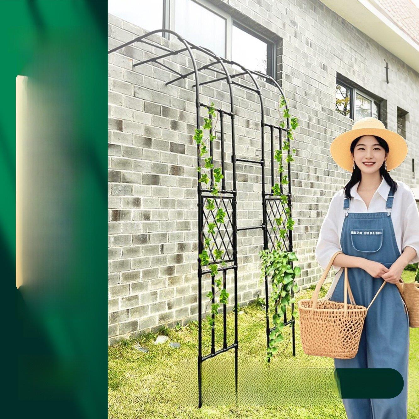 半拱花架攀爬藤架别墅室外庭院拱形不锈钢葡萄玫瑰植物攀爬支架