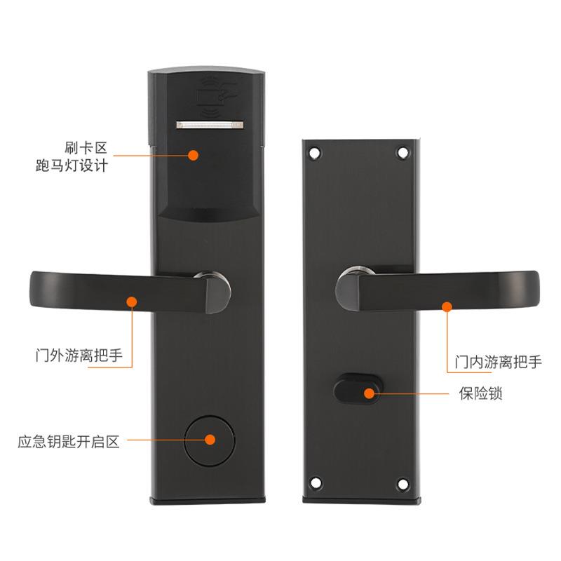酒卡店刷门卡锁门宾馆磁卡感应锁智能民宿IC家用锁公寓木K3007-5