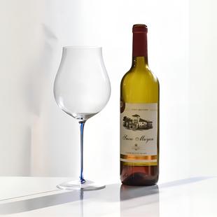 高颜值彩杆勃艮第酒杯超薄细杆红酒杯大肚红领结高端黑皮诺水晶杯