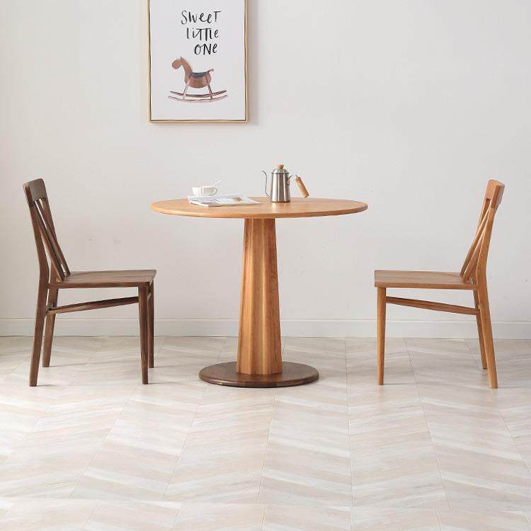 二黑木业 天尺圆桌 北欧实木圆形大餐桌简约休闲饭桌餐厅客厅