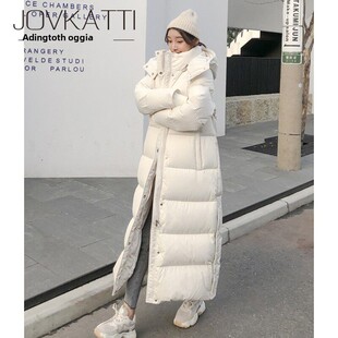 高端长款鹅绒羽绒服女冬季2025年新款时尚超长过膝到脚踝加厚外套