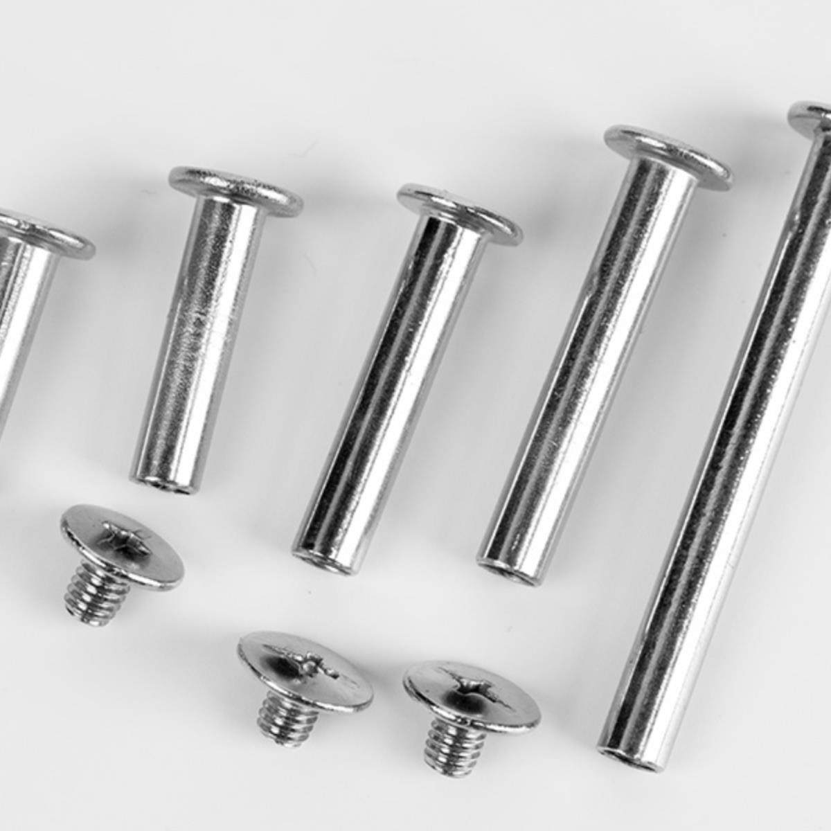 304不锈钢母钉平头钉色卡样书锁对头螺钉分类铆钉外径3