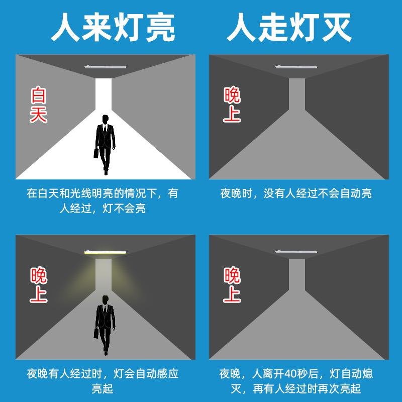 新款直销T8-18W感应日光灯 经济款微波感应走廊楼道车库雷达灯管
