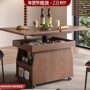 移动茶几客厅家用可升降折叠小户型推车现代简约沙发实木边柜边几