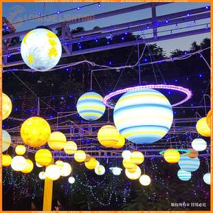 直径：20 10W圆球吊灯创 100CM发光LED星球灯LED手绘星球灯7W
