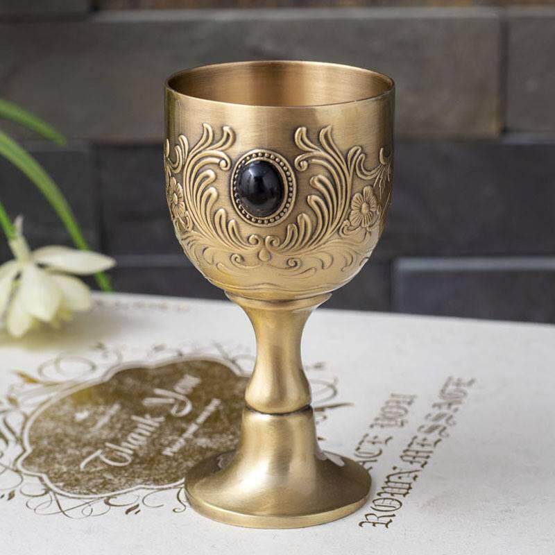 European retro wine glass metal goblet decorative personalit