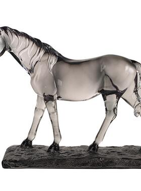 轻奢艺术骏马装饰品摆件透明树脂工艺客厅电视柜酒柜摆设马到成功