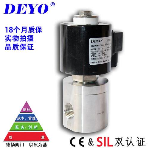 B/K11ZT压电磁阀304/316不锈钢20Mpa24V/AC220V常开常闭防爆