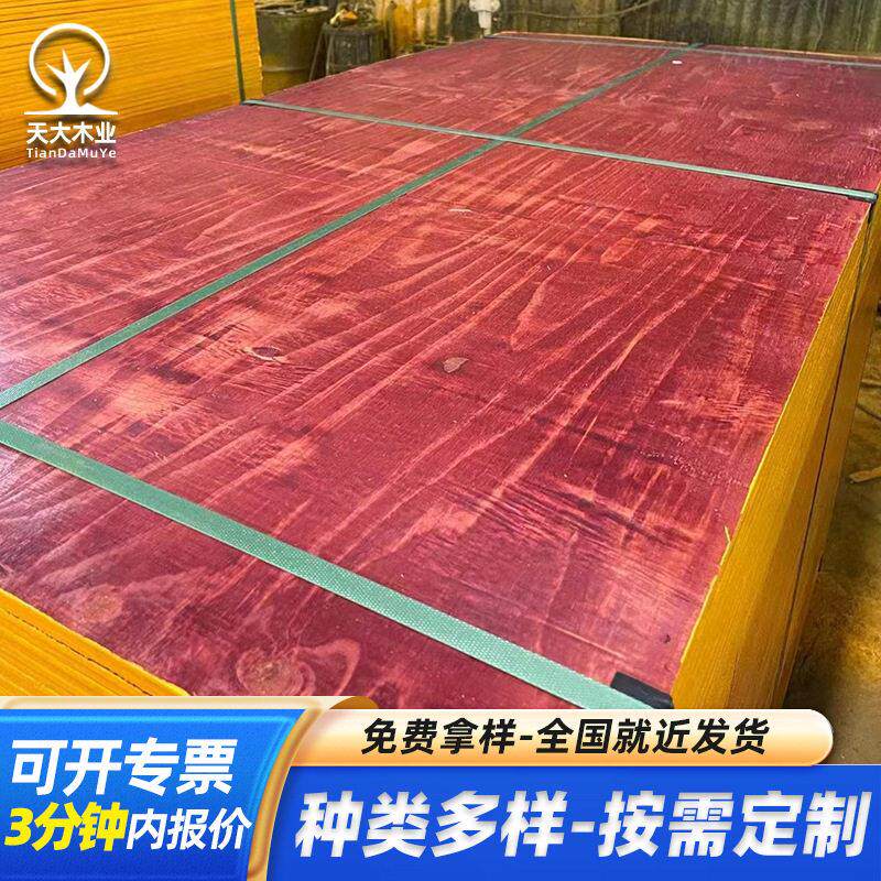 全桉木广西竹胶板红板防水集装箱地板混凝土建筑工地木板清水模板